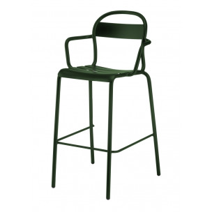 Барний стілець з підлокітниками Stecca 6 Dark Green